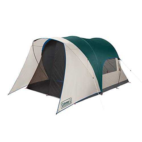 Coleman Cabin Camping Tent with Screened Porch, 4/6 Person Weatherproof Tent with Enclosed Screened Porch Option, Includes Rainfly, Carry Bag, Extra Storage, and 10 Minute Setup