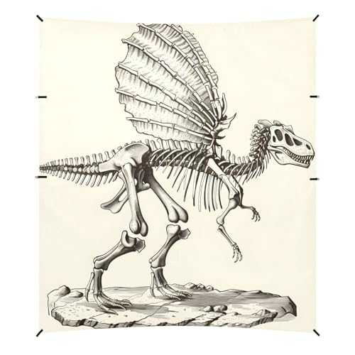 Camping Sun Shelters Spinosaurus Skeleton Fossil Beach Canopy 126 * 110.2in