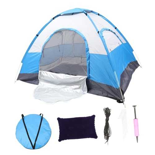 1Set Person Portable Beach Tent UV Protection Folding Sunshade Shelter with Ventilation Windows Carry Bag Ground Stakes and Wind Ropes for Camping Hiking and Outdoor