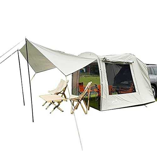 TentHome Versatile Tailgate Awning Car Tent Attachment Rainfly Screen Room, Easy Setup With Spacious Space Suitable for SUVs, MPVs, CUVs, and Minivans for Camping & Road Trips (Car Tent Rainfly)