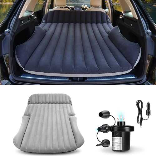 Ciremiv Car Mattress with Double-Sided, Thick Flocking, Car Air Mattress with Pump and Built-in Cushion, Leak-Proof, Comfortable, Durable Car Bed, Car Bed for Car Camping, Road Trip