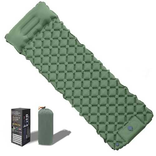 zanmuk Inflating Camping Mat Mattress - Self Inflating Camping Bed Sleeping Mat Built-in Foot Pump Camping Essentials