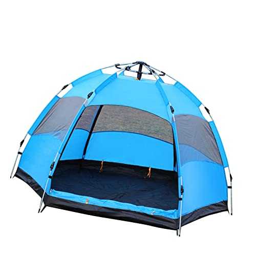LJCM 8 Person Pop Up Camping Tent, Hexagonal, Waterproof, UV Protection, Quick Opening, Blue (3300g), for Hiking, Traveling, Fishing, Casual Camping, Beach Gatherings