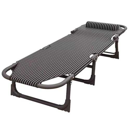 GXXINGIN Portable Folding Bed，Adult folding bed,Foldable Bed Frame Single Camping Cot 25MM Steel Pipe Support 4-position Folding Chaise Lounge Chair for Indoor Outdoor Travel Heavy Duty Supports 180k