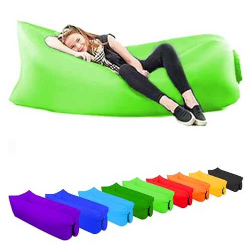 TOPIND Inflatable Lounger Air Sofa, Portable Outdoor Camping Accessories Couch Hammock Waterproof Anti Air Leaking Design for Travelling, Camping, Hiking and Beach Parties (Green)