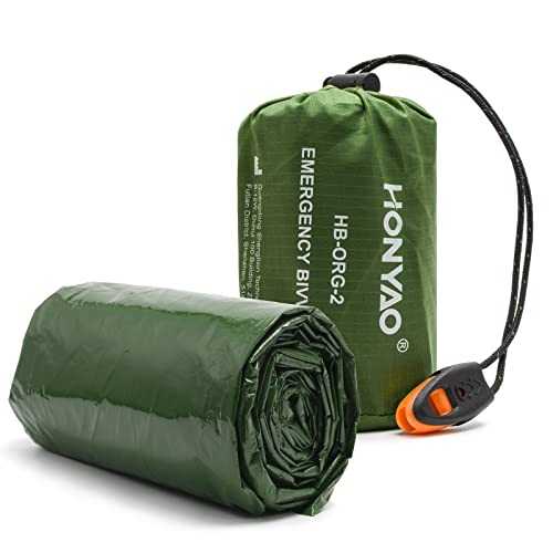 HONYAO Survival Sleeping Bag, Emergency Bivvy Bag Emergency Rescue Blanket Reusable for Outdoor Camping, Hiking