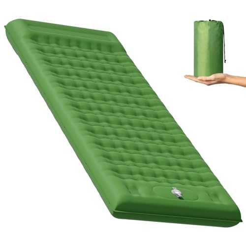 MAMBAKOTR Camping Air Bed 12-15CM Extra Thick, Reinforced Support Structure with Built-in Foot Pump and Pillow Portable Camping Sleeping Mat Air Mattress for Tent Backpacking Hiking Travel