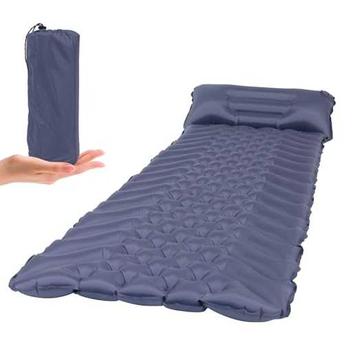 BoxedHome Camping Sleeping Pad, Ultralight Inflatable Camping Mat with Built-in Pillow Sleeping Pads for Camping Backpacking Hiking Traveling Tent, Compact & Lightweight Air Mattress