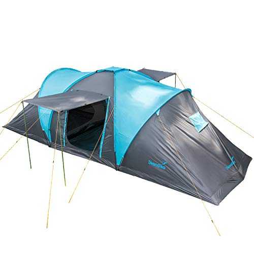 Skandika Hammerfest Family Dome Tent with 2 Sleeping Cabins, 200 cm Peak Height, 6-Person