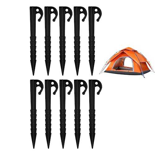 10 Pcs 14.5cm Plastic Tent Pegs Heavy Duty Plastic Tent Nails Camping Pegs for Pitching Camping Tent Canopies, Fixing Camping Tent Rain Tarps Garden Weed Mat Plastic Pegs for Outdoor, Beach and Hiking