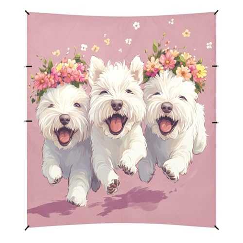 Camping Sun Shelters West Highland White Terrier Dogs Beach Canopy 126 * 110.2in