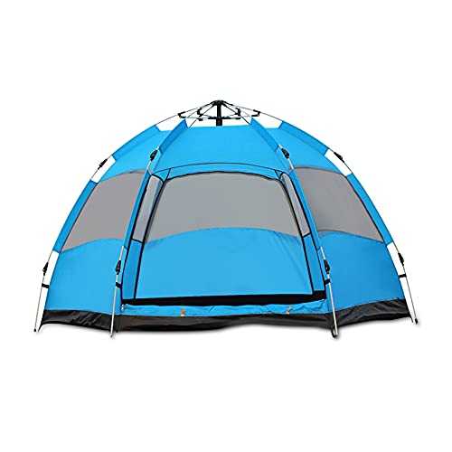 Ergocar Camping Tent 210T PU Cloth Waterproof Windproof & UV Protection Dome Tent, 3 to 4 Man Ultraligh Ventilated Pop up Tent for Family, Hiking, Backpacking & Fishing