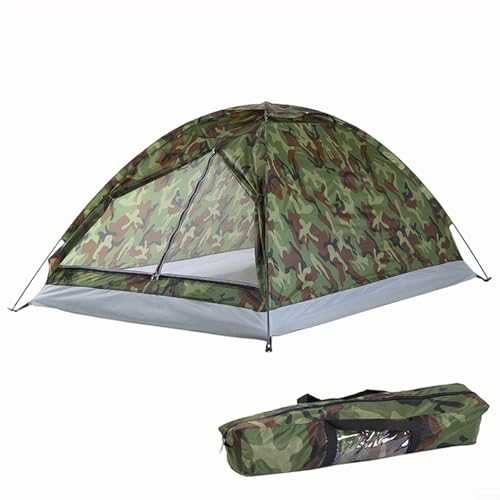 Pop-Up Tent Waterproof Ultralight Camouflage Pop-Up Tent For 1/2 Person Camping Tents With Carrying Bag For Outdoor Camping Hiking Easy Installation(2 people)