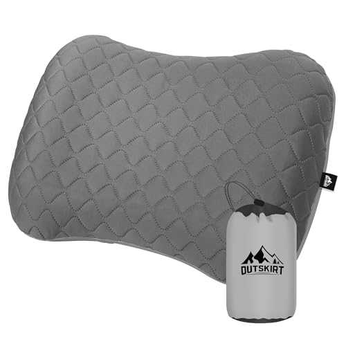 OUTSKIRT Inflatable Camping Pillow, 2-in-1 Travel Pillows for Sleeping, Ergonomic & Lightweight Small Backpacking Pillow for Travel, Hiking, Camping & Outdoor Activities