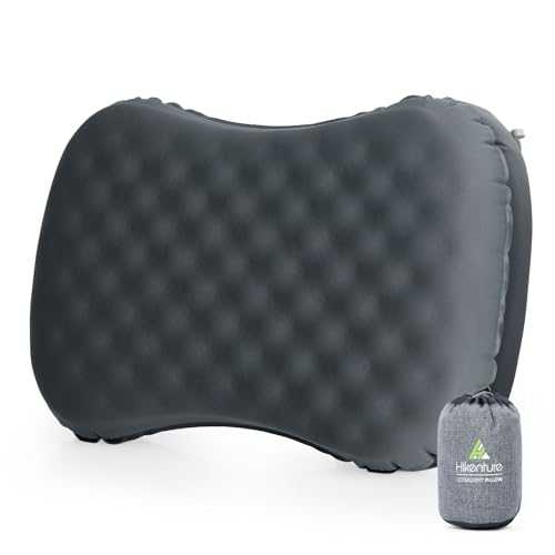 HIKENTURE Inflatable Pillow, Camping Pillow, Inflatable Ergonomic Neck Pillow with Foam, Pillow, Camping Pillow, Travel Pillow, Inflatable Travel Pillow for Outdoor, Beach, Tent - Grey A3
