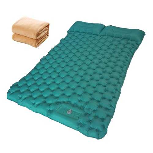 Beneges Air Mattress Double with Built in Pump -Self Inflating Sleeping Mat Camping Bed for Two People (Blue)