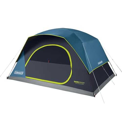 Coleman Skydome Dark Room Tent, 4/6/8/10 Person Family Tent, Blocks 90% Sunlight, Sets Up in 5 Minutes, Weatherproof, 20% More Headroom
