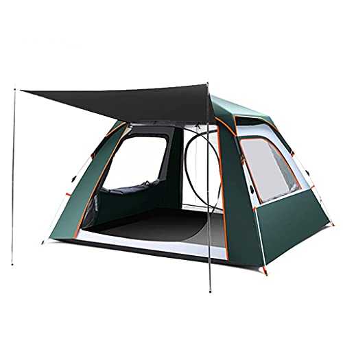 Instant Pop Up Family Camping Tent For 4-5 Persons, Dome Tent Portable Windproof Rainproof And Sunscreen With Porch For Camping Hiking Fishing