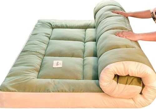 P Full Size Foldable Roll Up Camping Mattress Japanese Futon Thick Floor Mattress for Outdoor and Indoor Use