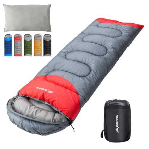 BISINNA Sleeping Bag with Pillow - 4 Season Lightweight Waterproof Warm Sleeping Bag with a compression sack for Adults, Women, Men's Outdoors Camping, Hiking, Backpacking