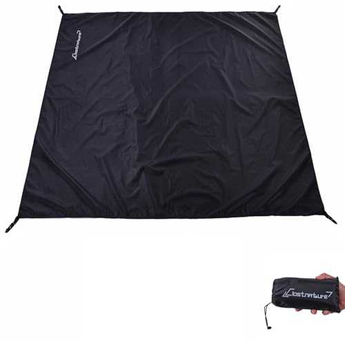 Clostnature Waterproof Tent Footprint for Camping - Ultralight Camping Tarp, Tent Groundsheet for Camping, Black Footprint for Hammock, Heavy Duty Tent Floor Saver - Storage Bag Included