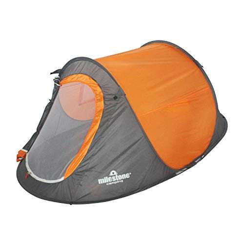 Milestone Camping Pop Up Tent/Portable Carry Bag Included/Double Zipper Door