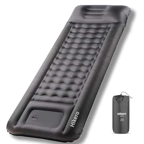 Hikero Camping Sleeping Pad, Ultra Thickness 6 Inch Inflatable Sleeping Mat with Built-in Foot Pump, Ultralight Camping Mattress for Backpacking, Hiking, Tent (Grey)