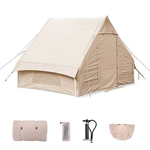 MOLVUS Inflatable Pop Up Tent, Waterproof Outdoor Camping Tents, No Need Tent Pole Set Up in Seconds with Air Pump and Carry Bag for Family Camping Hiking