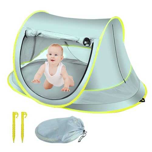 Pop Up Baby Beach Tent, Portable Baby Sun Shade Shelter Tent UPF 50+ UV Protection Beach Tent Quick Open Foldable Waterproof Travel Tent for Beach, Traveling, Hiking, Camping, Fishing (Blue)