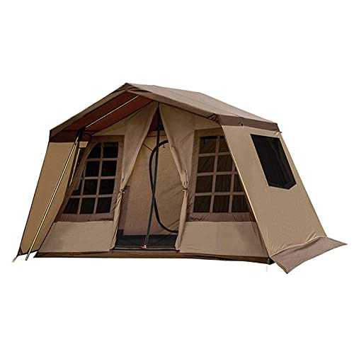 ADITAM Outdoor Camping Tent, Cabin Tent, Tent with Stove Hole, 5-6 Person 4 Season Double Layers Anti-UV Windproof Tents Family Outdoor Camping Tent (B) Double the comfort