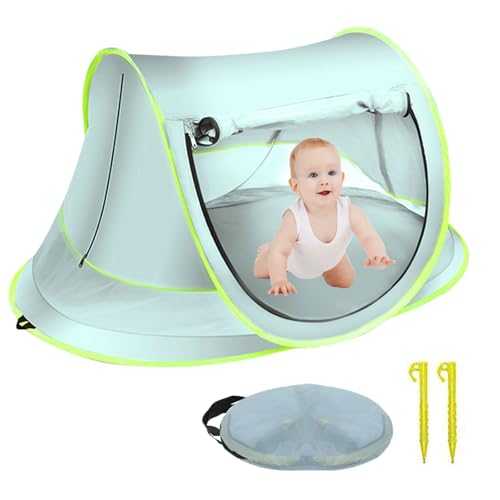 Pop Up Baby Beach Tent Small,Outdoor Portable Sun Shelter Tent, UV Protection Pop Up Beach Tent with 2 Nails,Waterproof Windproof Anti-UV Camping Tent for Picnic,Beach,Garden (Blue 109x65x50cm)