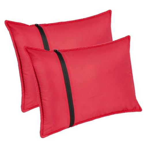 Elan Quest Stuffable Camping Pillow Case Stuff Sack (Large, Red, 2-Pack) - 12 x 17 - for Hiking, Backpacking and Travel Bring Your Own Stuffing