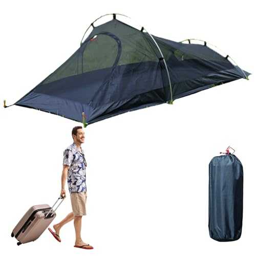 Pop Up Tent 1 Person - Water-Resistant Tent with Carry Bag | Camping Cot | Tents for Camping 1 Person | Breathable Mesh Lightweight Waterproof Camping Hiking for Adults Scouts Easy Setup