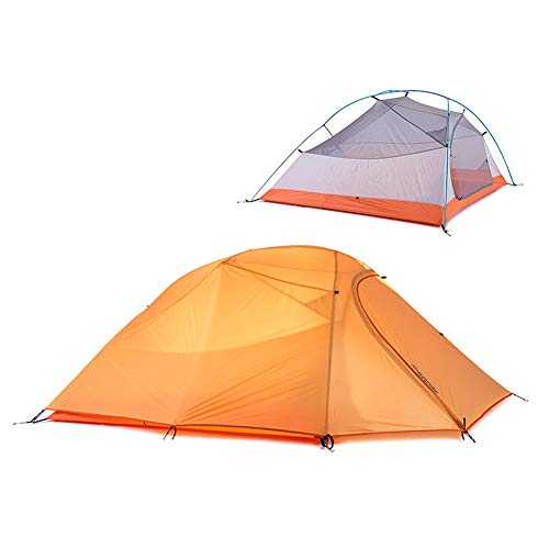 Tentock 4 Season Waterproof Windproof Camping Tent for 3 Person Ultralight Backpacking Tent with Groundshee（Orange）t