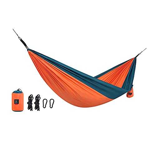 Camping Hammock, Brazilian Hammock Two Person Bed For Backyard, Porch, Outdoor And Indoor Use - Soft Woven Cotton Fabric(Color:Orange)