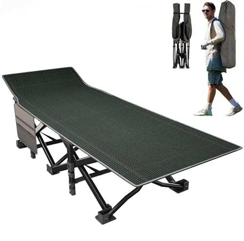 OVERMONT Oversized Folding Camping Bed for Adults - Portable Folding Sleeping Cot with Carry Bag Load 550 LBS for Outdoor Travel Home Office Nap
