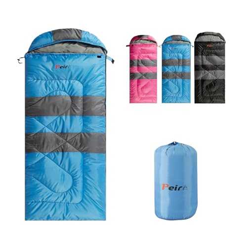 Peirhw Sleeping Bags, Backpacking Camping Sleeping Bag for Adults Kids, 3 Season Warm & Cool Weather, Lightweight Waterproof Sleeping Bags with Compression Sack for Indoor Outdoor Camping Traveling