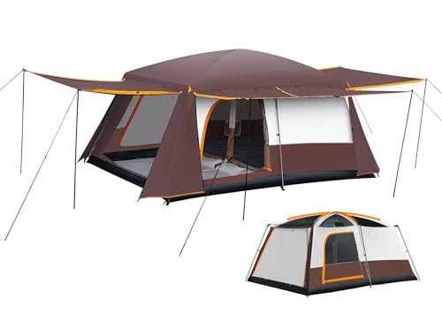 OUTTPLY Camping Tent 4/6 Person, Double Layer, Multi-Room Family Cabin Tents with 3 Doors, Mesh Windows, Rainfly & Windproof, Large Waterpoof Tents for Outdoor Camping Hiking Picnic Gathering