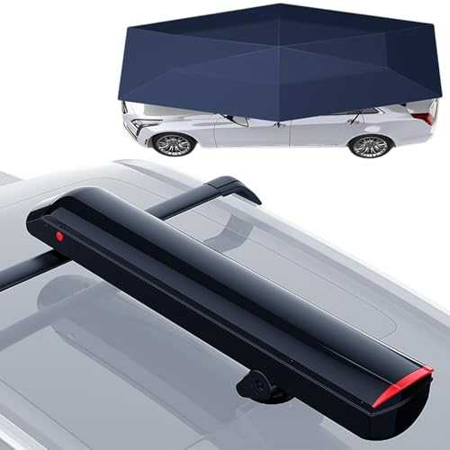 Rechargeable Electric Folding Carport,for Ourdoor Car Protection,Oxford Cloth Parasol Awning,3.8 x 2.7 m Expanded Size,SleekBlue-A