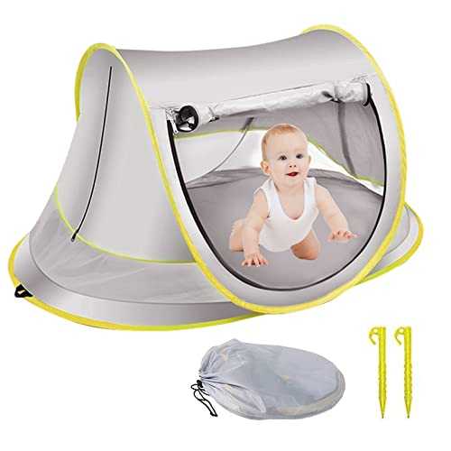 Domigard Pop Up Baby Beach Tent, Sun Shade Tent Portable Lightweight Waterproof UPF 50+ UV Protection, Beach Sun Shelter Foldable with Double Zipper for Baby, Pets for Beach, Yard, Picnic, Garden