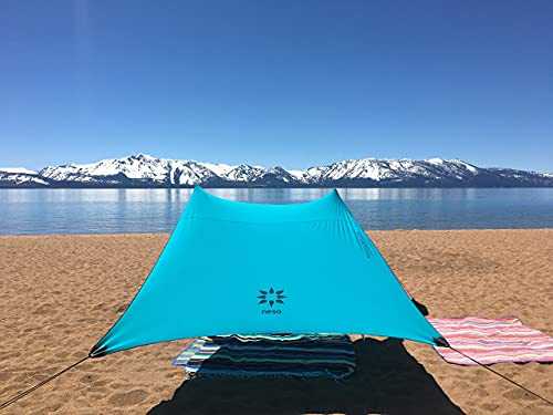 Neso Tents Beach Tent with Sand Anchor, Portable Canopy SunShade - 2.1m x 2.1m - Patented Reinforced Corners (Teal)