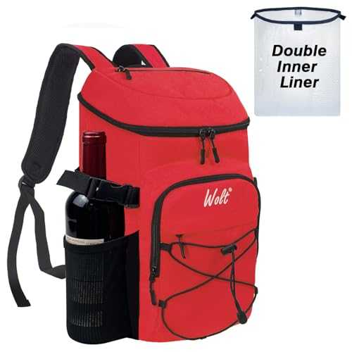 WOLT|Cooler Backpack,24 Cans Insulated Backpack Cooler Leakproof,Lightweight Soft Cooler Bag,Camping Cooler,Large Capacity Beach Cooler,Waterproof Travel Cooler Lunch Backpack for Hiking