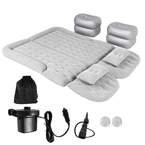 SUV Air Matterss, Car Mattress with Electric Air Pump, 2 Support Fillers & 2 Pillows Fits SUV/MPV/Minivan for Road Trip Camping (Grey)