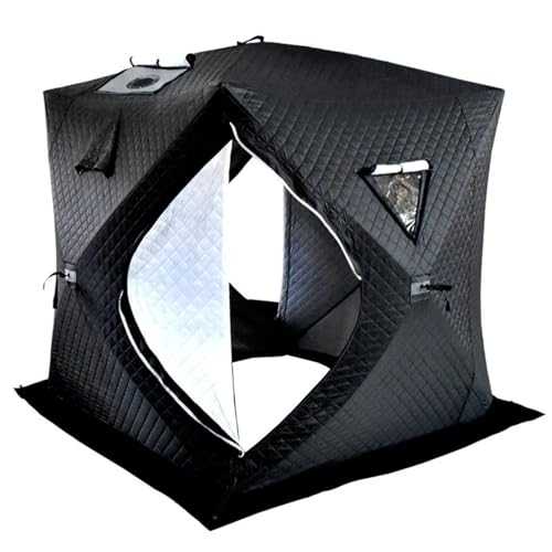 LIZHAYG Ice Fishing Shelter Winter Fishing Tent Ice Fishing Tent Portable Ice Fishing Shelter Waterproof & Windproof(Black)