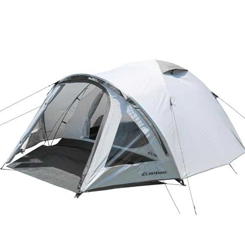 EchoSmile 2/3/4 Man Tent for Camping Waterproof 5000mm, 3-4 Season Family Blackout Dome Tent with Awning and Porch, Lightweight Hiking Outdoor Festival Tents
