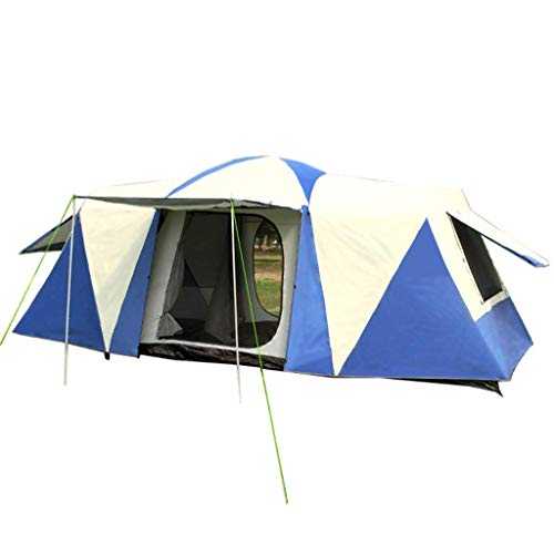 Tent Windproof Waterproof Camping Tent Outdoor Double Layer Waterproof Sunscreen Three Rooms 6-10 People Tunnel Tent Family Tent Camping Tent Backpack Tent Outdoor Camping Supplies Easy Large Ca