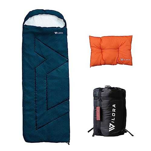 Wilora Sleeping Bag with Pillow - Sleeping Bags for Adults, Wide Sleeping Bag, Large Sleeping Bags for Adults, Adult Sleeping Bag,