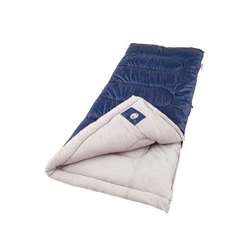 Coleman Brazos 20°F/30°F Adult Sleeping Bag, Cool-Weather Sleeping Bag with No-Snag Zipper & Stuff Sack, Machine Washable