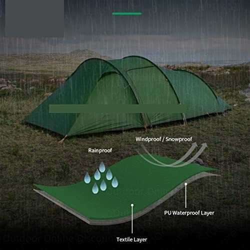 TYUIOKJU Tent Camping Tent Ultralight Tunnel Tent Large Space Fabric Outdoor Cycling Nature Hike Camping Tent