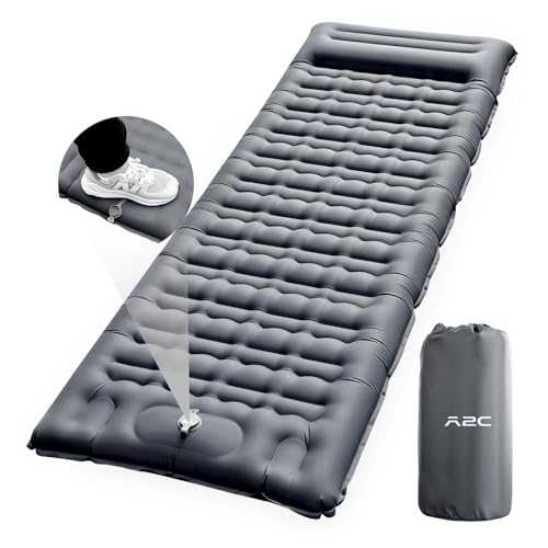 A2C Camping Sleeping Pad, Ultralight Inflatable Sleeping Pads with Built-in Foot Pump & Pillow, Compact Camping Mattress for Backpacking, Hiking, and Traveling